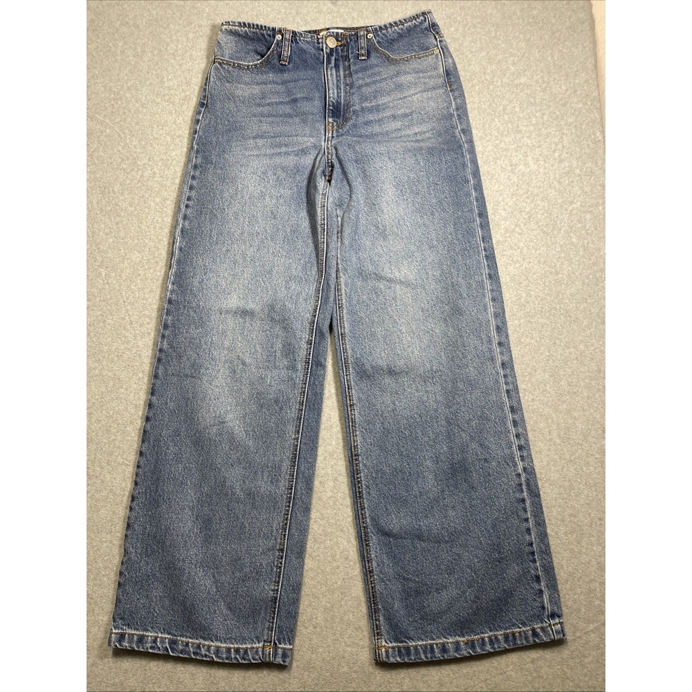 Future Collective Women's Mid-Rise Wide Leg Jeans Denim Size 2 Preppy City